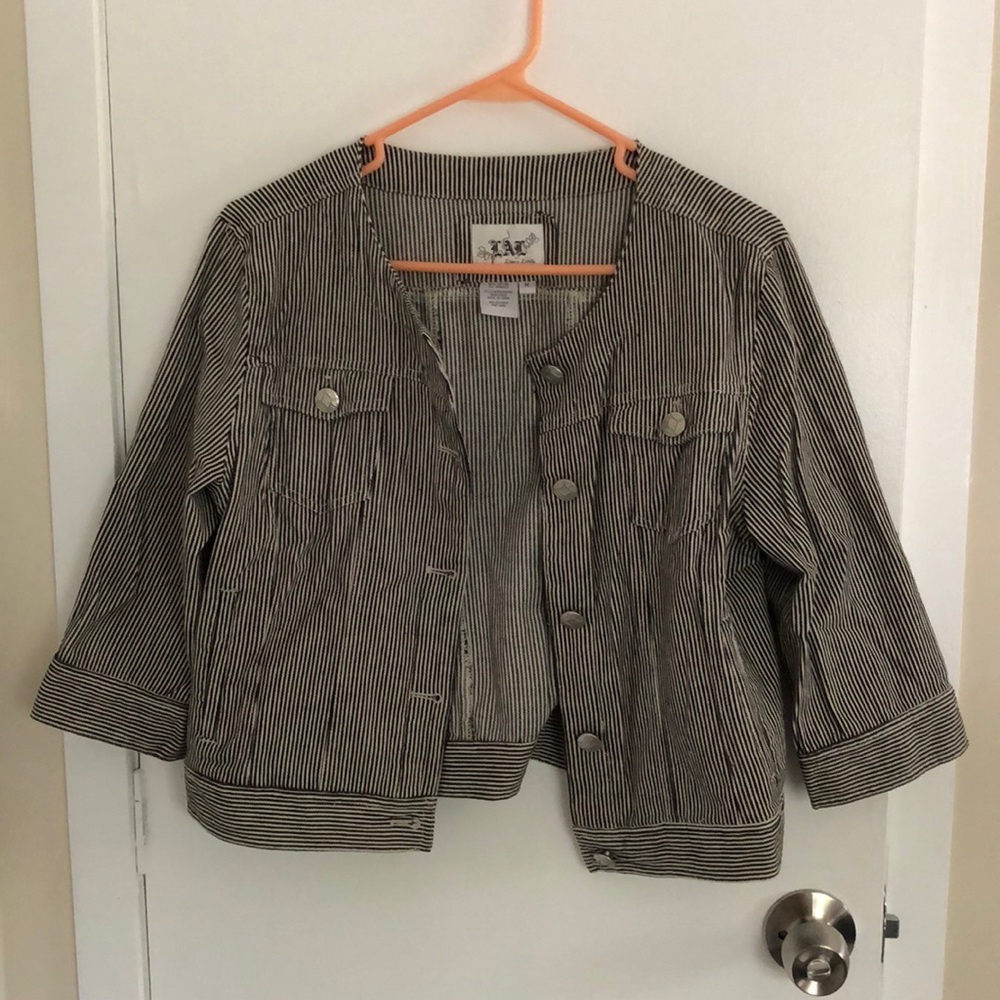Striped, cropped, jacket